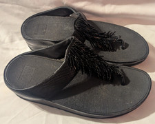 FitFlop Cha Cha Black Embossed