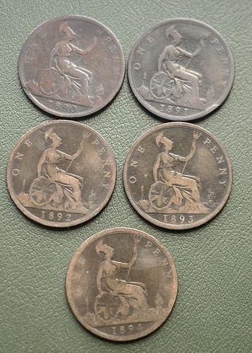 1890 1894 victoria pennies - 1894,