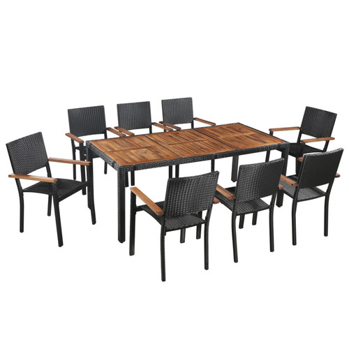 Dining set 5pc - brown, pe