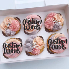 Custom Cupcake Charm cake topper Glitter Cardstock Personalised Cake Topper