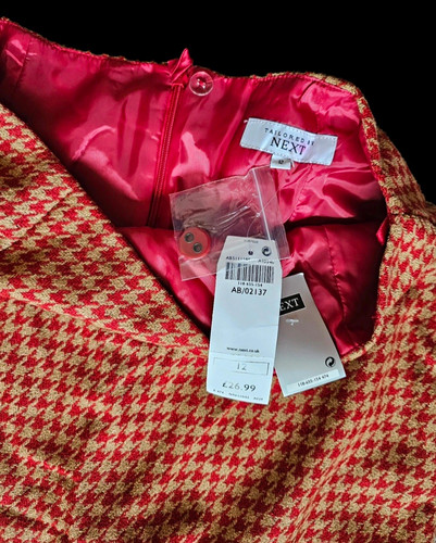 Next red beige houndstooth - red/beige,