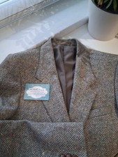 Vintage Scottish Wool Heringbone Tweed Jacket,  C&A, Size 36 Reg.