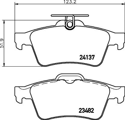 Don rear brake pad set - pad, fits