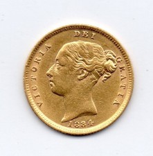 1884 Gold Half Sovereign