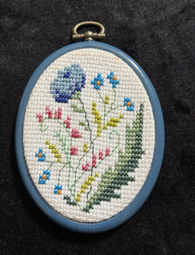 Framed finished cross stitch - finished,