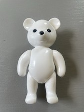 Vintage Plastic White Jointed Teddy Bear C.I.P Italy 3”