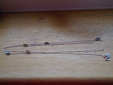 Long silver chain necklace