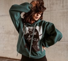 OLAVOGA NAUGHTY PRINT women's sweatshirt hoodie bottle green