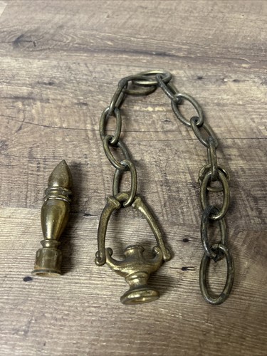 Antique brass finial chain - brass,