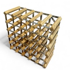 Vintage Industrial Style Wood and Metal Wine Rack | 30 Bottle Wine Storage