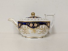 Antique Georgian Spode Porcelain Cobalt Gilt Apricot Floral Pattern 3904 Tea Pot