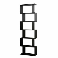Black 6 Tier Wooden S-Shaped