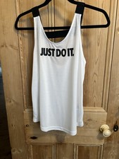 Nike White Just Do It Vest Top with Black Straps Size S 10-12