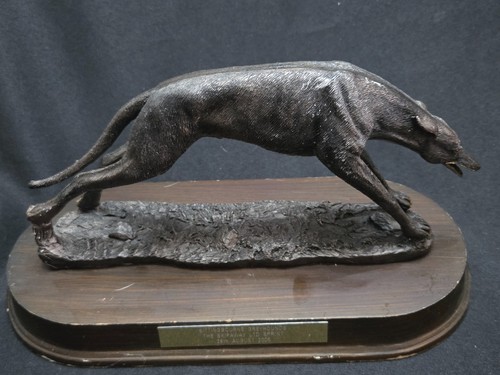 Greyhound wood base large - wood,