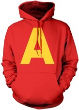 Chipmunk Costume Hooded Sweatshirt Yellow Letter A Red Hoodie Group Matching Top