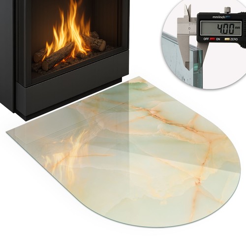 Glass fire hearth protector - hearth,