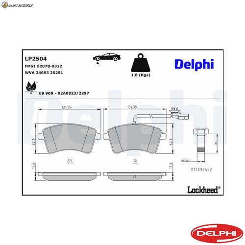 Brake pad set - set,