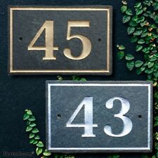 Slate House Number Sign DEEP ENGRAVED Stone Gold or Silver Address Door Plaque 