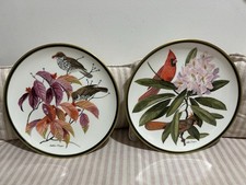 Franklin Porcelain Songbirds of The World Plate Collection Cardinal & WoodThrush