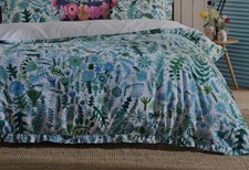 Next Lucy Tiffney Ruffle Blue King Bed/Duvet Set 100% Cotton 180 Thread Count