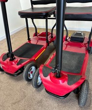 2 x MONARCH AIR MOBILITY SCOOTERS LIGHTWEIGHT RED - PLEASE READ ITEM DESCRIPTION