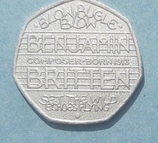 RARE BENJAMIN BRITTEN 50P COIN