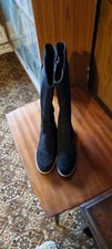 Black suede long boots size 7