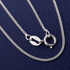 Silver Chain Pendant Necklace Genuine Solid Sterling Italy Diamond Cut Fine Curb