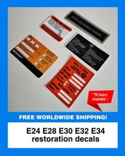 Decals for BMW E24 E28 E30 E32
