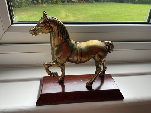 Brass horse wooden - horse,