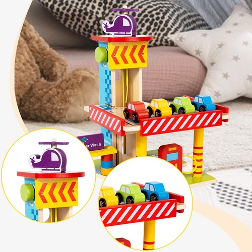 Wooden parking garage - parking, playset