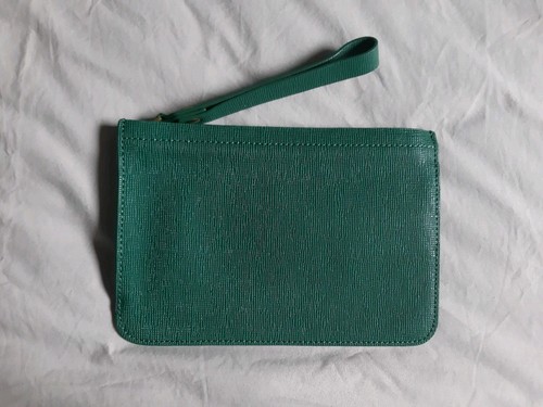 Jigsaw green leather clutch - ,