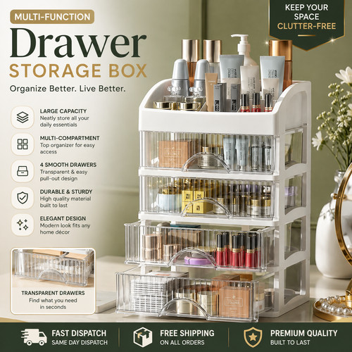 Portable drawer makeup - portable, clear