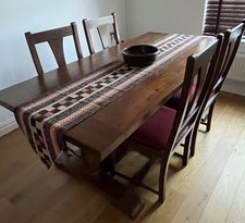Handmade  Sheesham solid wood table plus 4 chairs and matching sideboard.