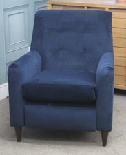 WHITE MEADOW ELECTRIC FOOTREST CHAIR IN BLUE VELVET FABRIC