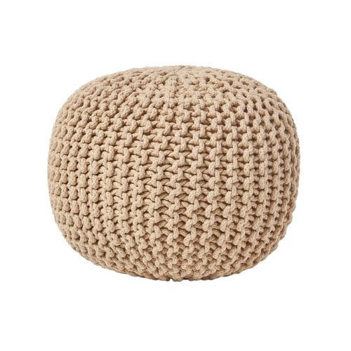 Cotton knitted pouffe - knitted, &