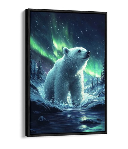 Polar bear northern lights - bear,
