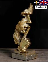 Gold Silence Face Sculpture