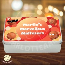 Maltesers sweets, Personalised tin, novelty gift for Christmas tin, empty tin
