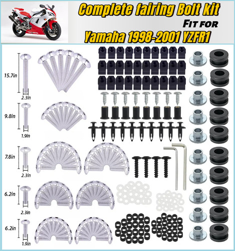Complete silver fairing bolt - complete,