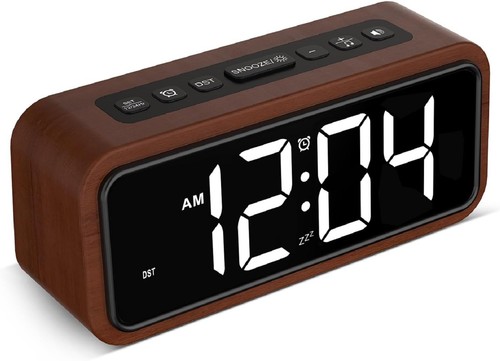 Wooden alarm clock loud - clock,,
