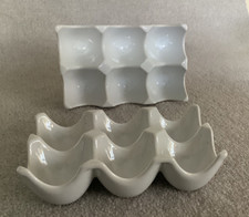 White Ceramic Six Egg Tray