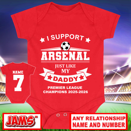 Personalised arsenal baby grow - personalised,