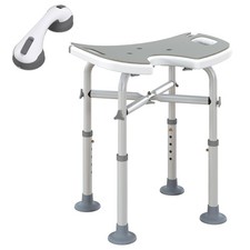 HOMCOM Aluminium Shower Stool