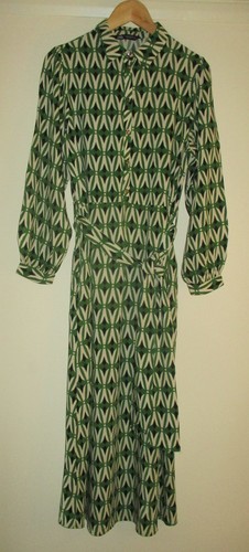 Zara green geo pattern long - green,