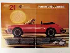 Porsche 911SC Cabriolet ad Rare Collectible Mini Poster | Vintage 1980s / 1983