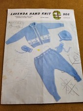 Vintage Lavenda Hand Knit Baby Double Knitting Crepe 908 Knitting Pattern 
