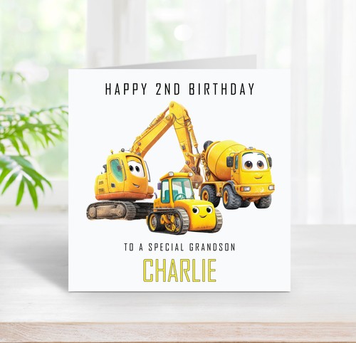 2nd birthday personalised card - 2nd,