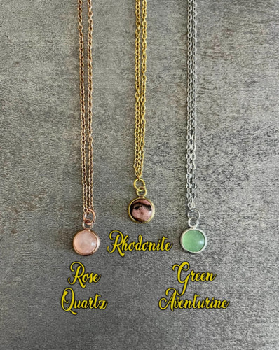 Crystal gemstone necklace - gemstone,