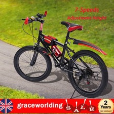 20 Inch Unisex Mountain Bike Mtb Bike Kids Girls Boys Bike 7 Gang Speed 85 Kg